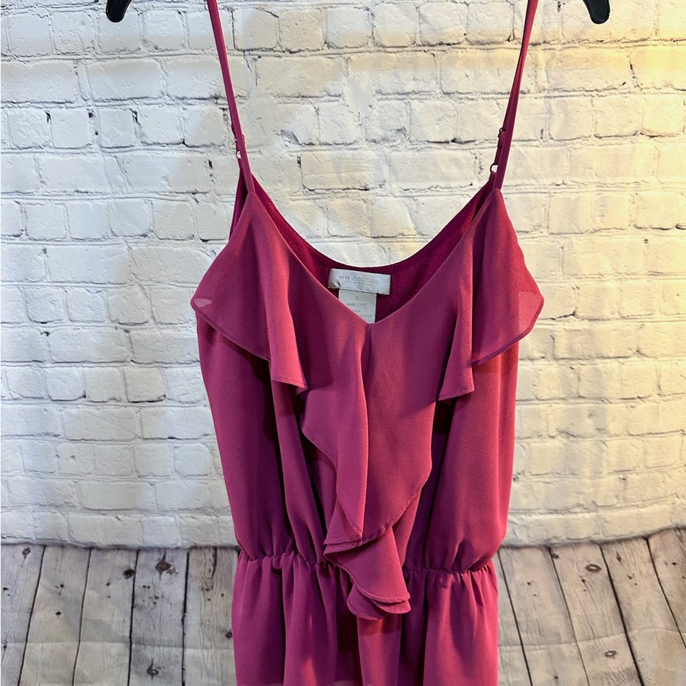 MM Couture Red Ruffled Sleeveless Camisole